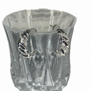 Half hoop, silver earrings